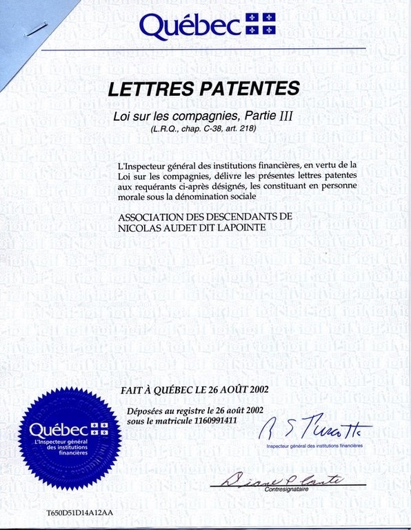 Lettres patentes p.1